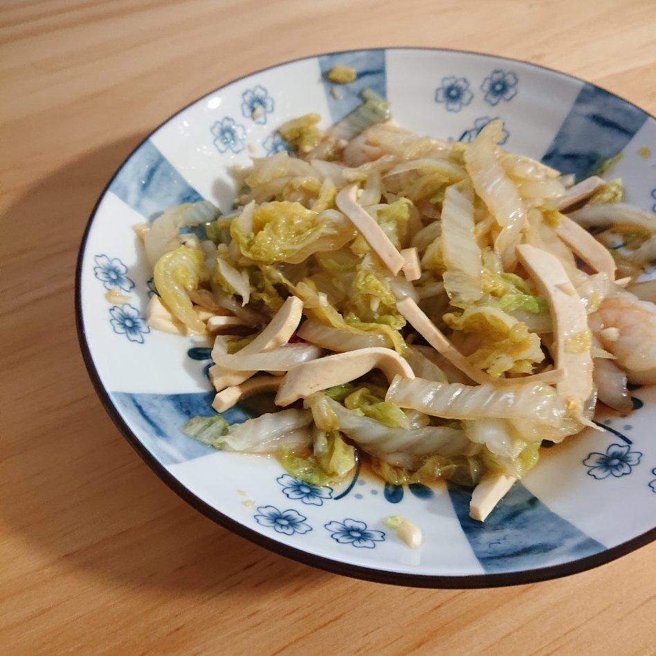 白菜香干拌虾仁【夏天的味道】