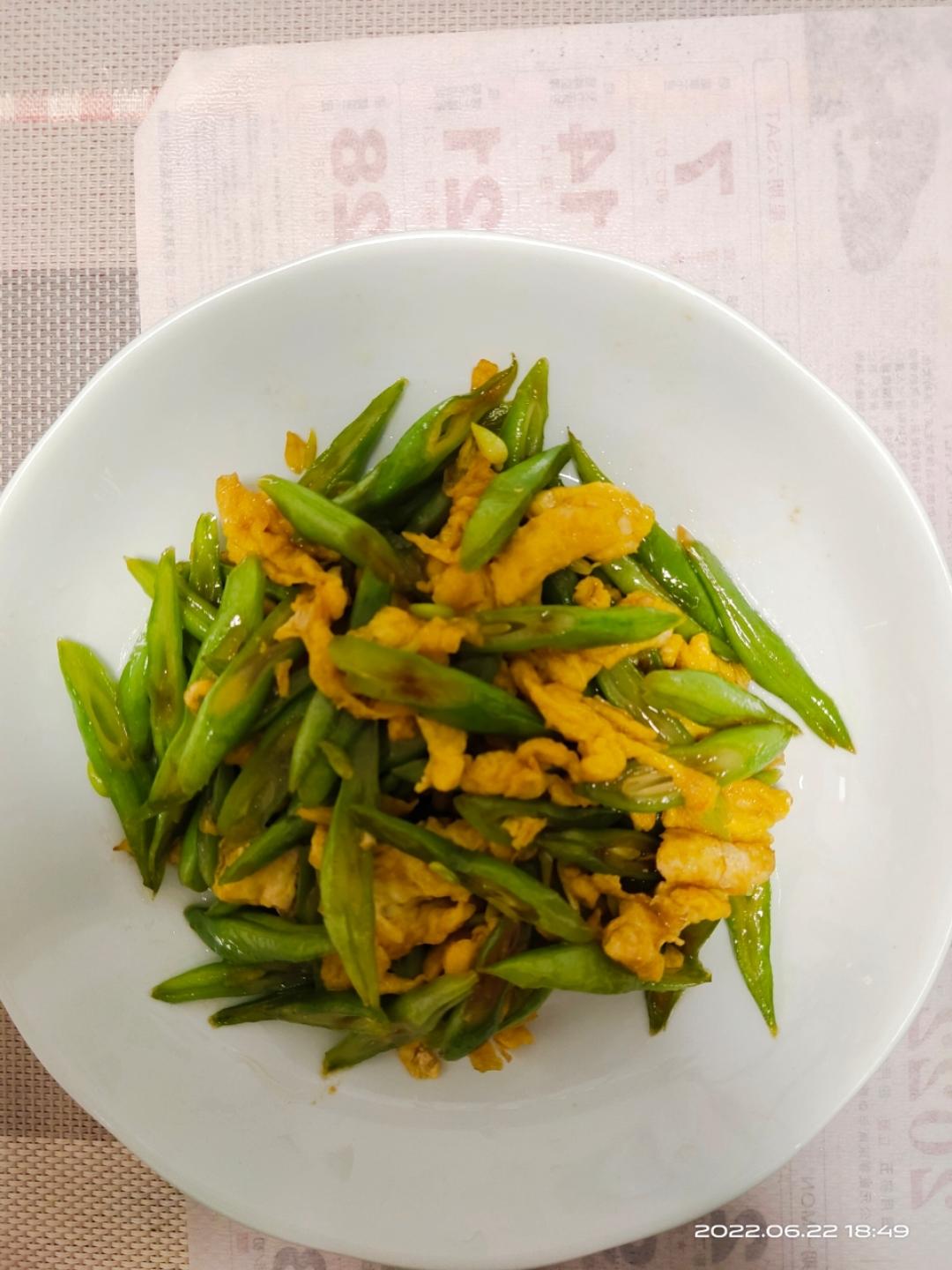 四季豆炒鸡蛋