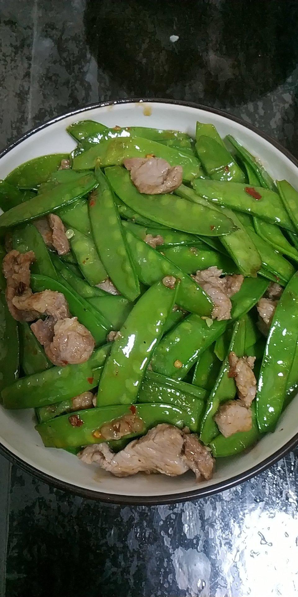 暖心家知味做的荷兰豆炒肉