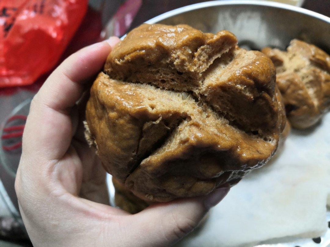 空口可以吃两个的开花红糖馒头（动图图解）无需整形，真的好好吃