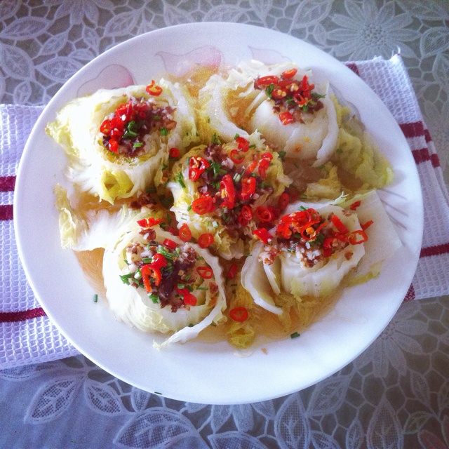 金银蒜蒸粉丝娃娃菜