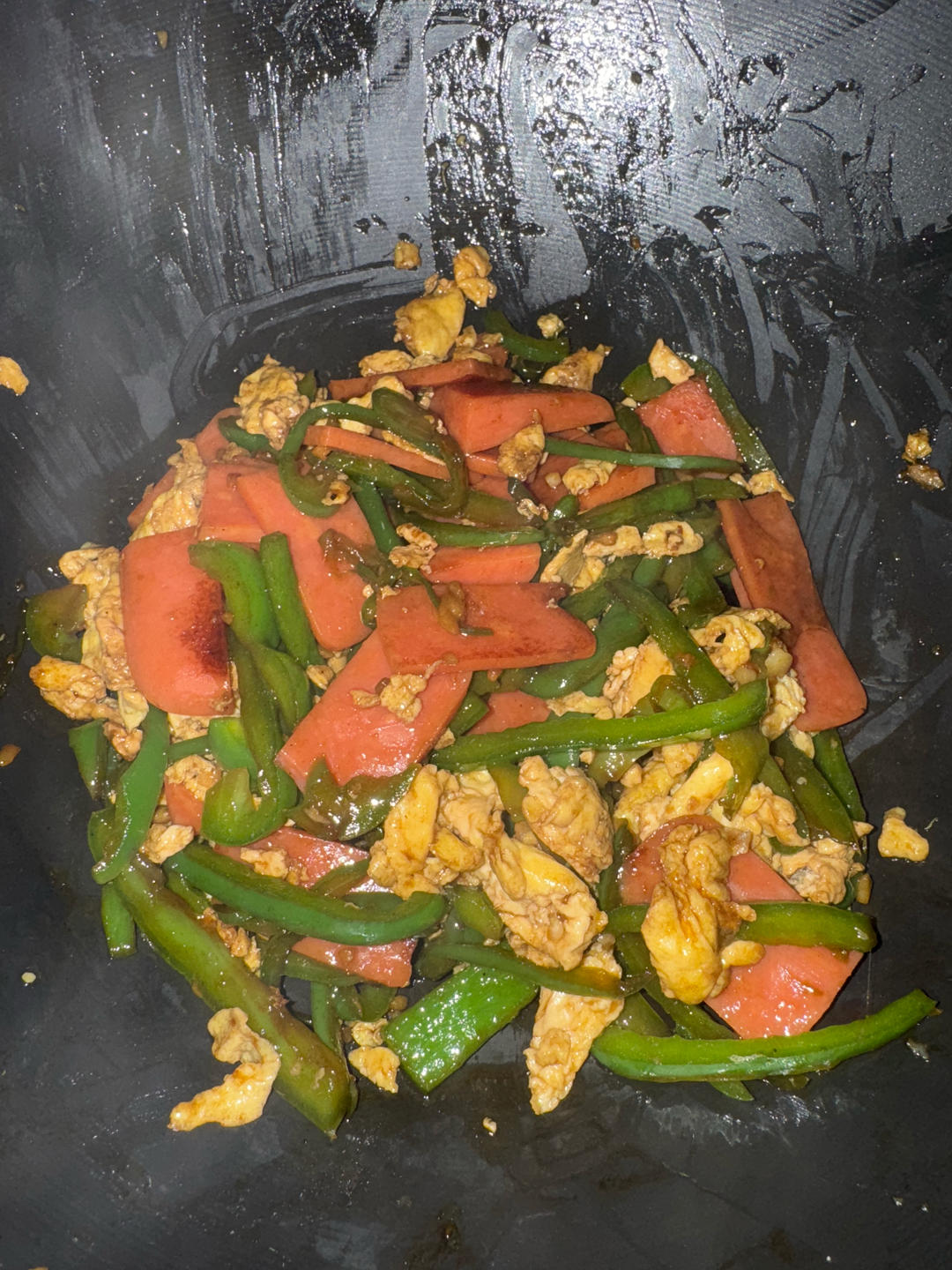 青椒火腿炒鸡蛋