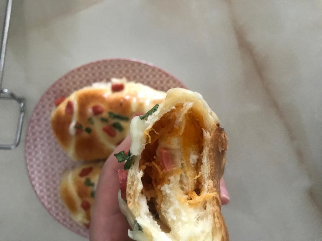 香葱火腿肉松面包