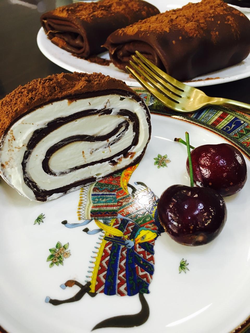 网红食谱│抹茶毛巾卷