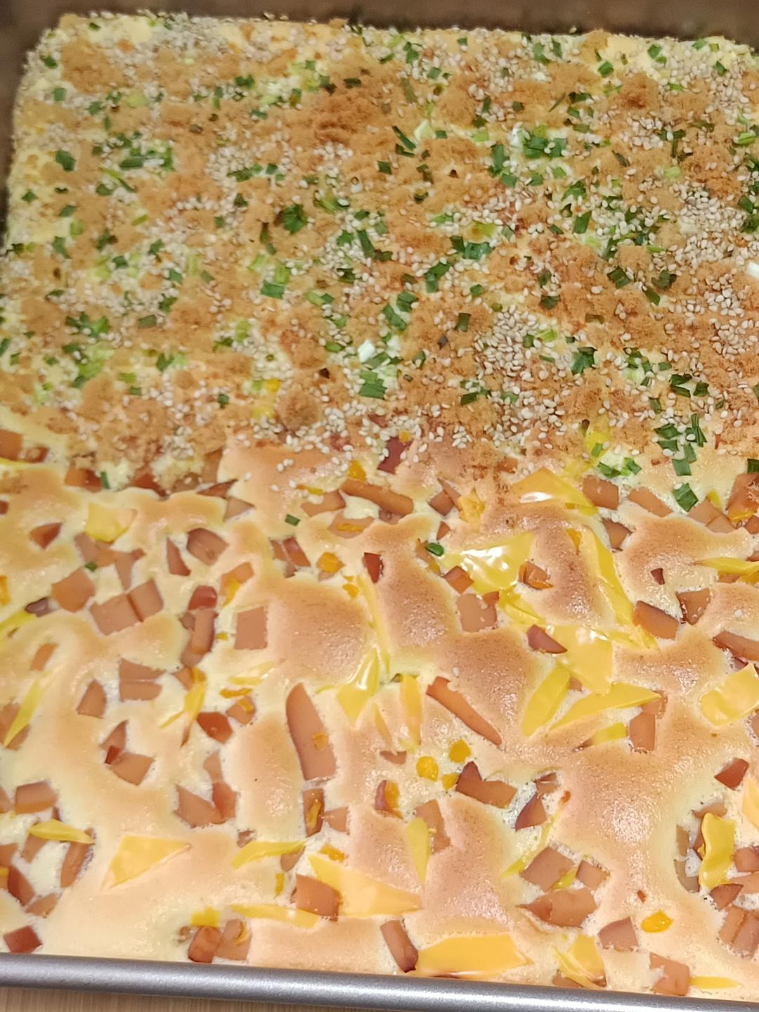 芝麻香葱肉松蛋糕（咸味）