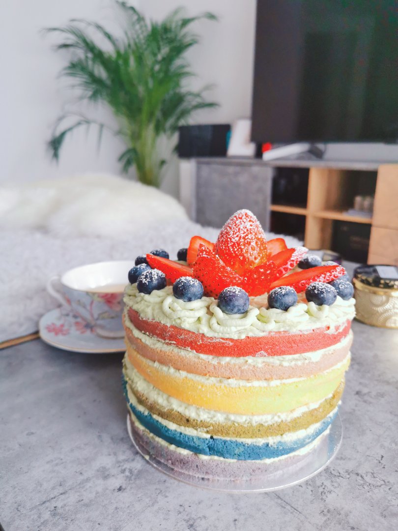 彩虹裸蛋糕（无色素版）