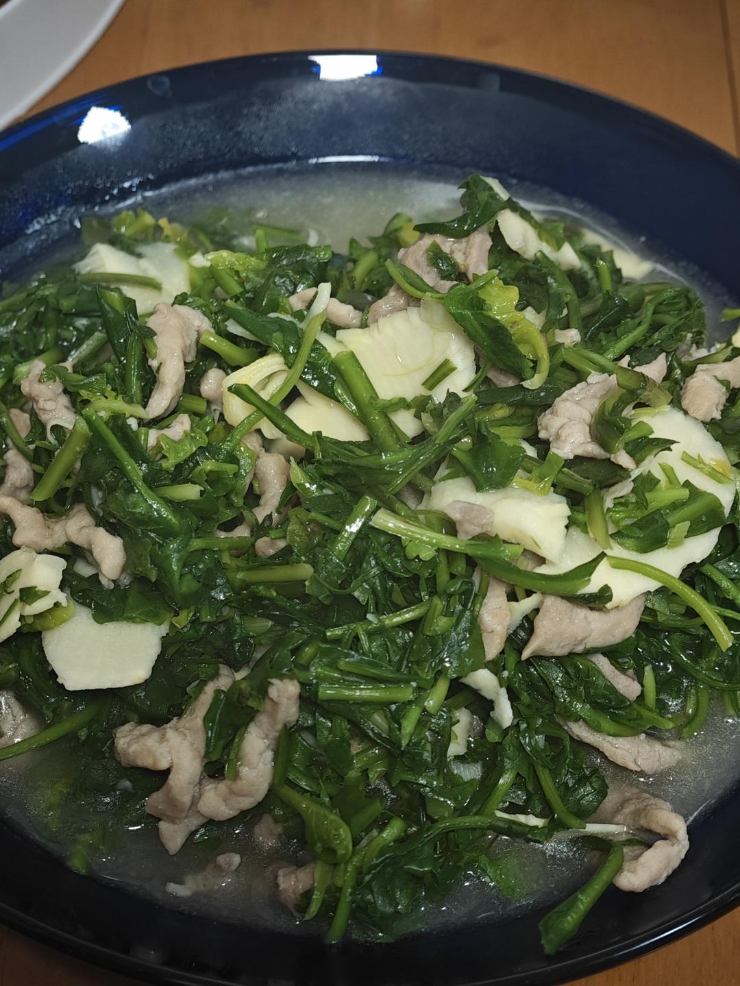 荠菜冬笋炒肉丝