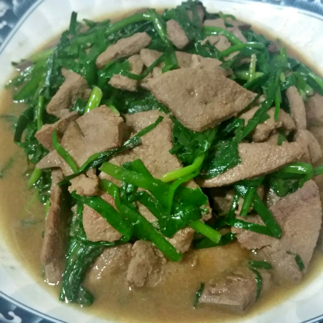 韭菜猪肝