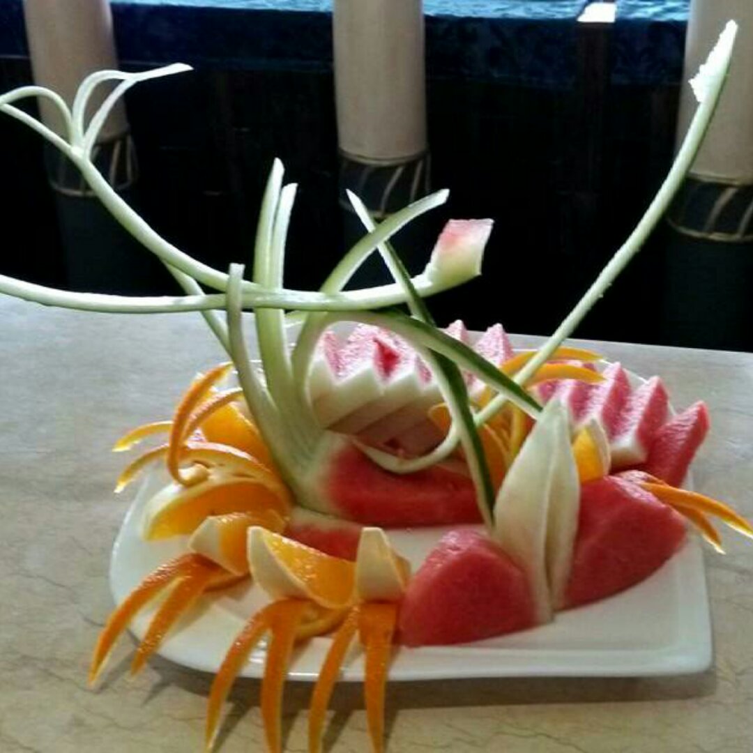 水果拼盘·孔雀开屏、