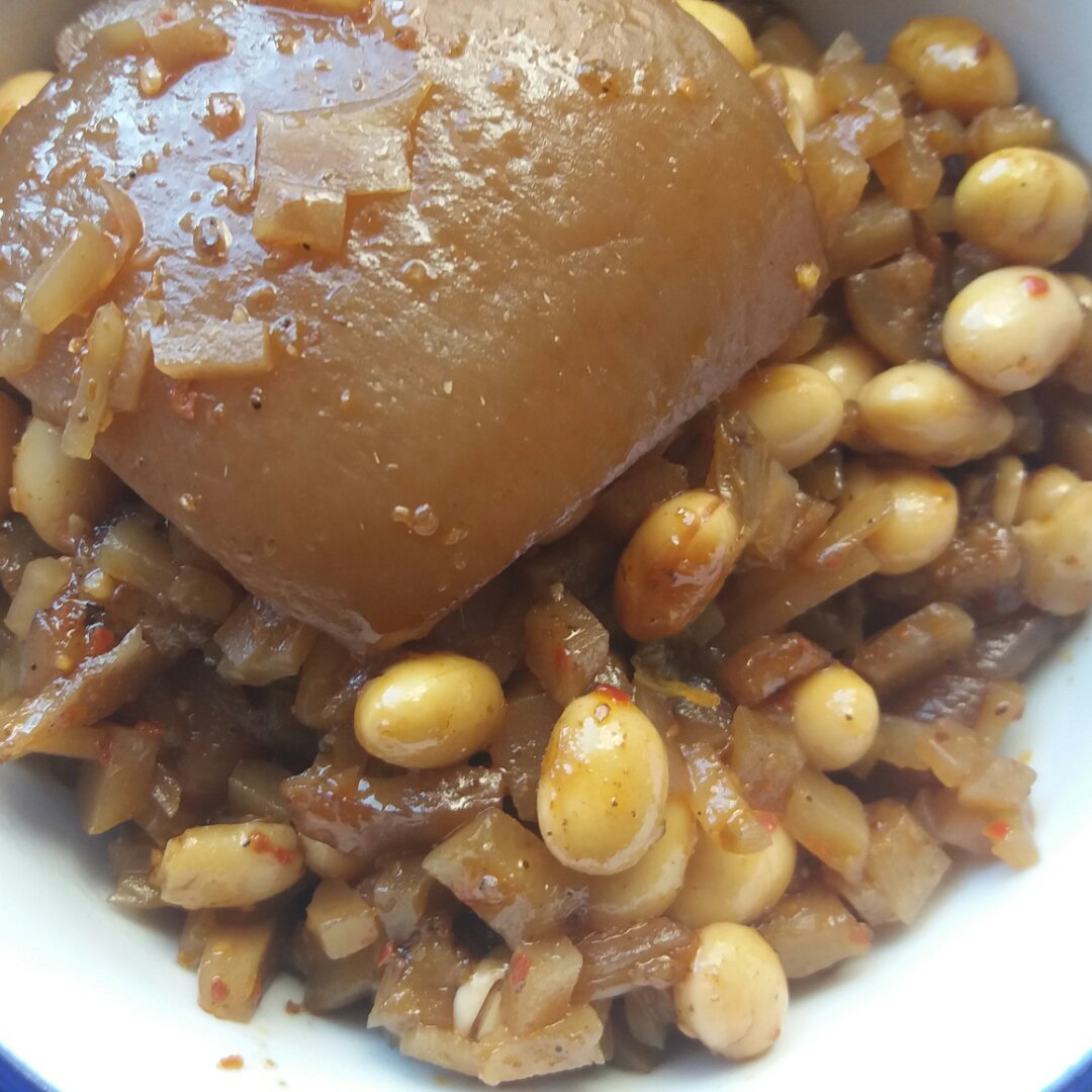 家常味道--肉皮黄豆咸菜