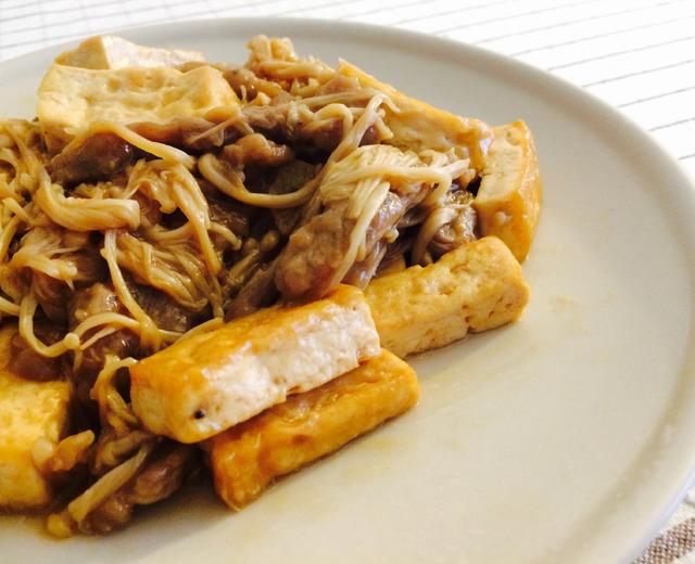 蚝油金针菇牛柳豆腐的做法