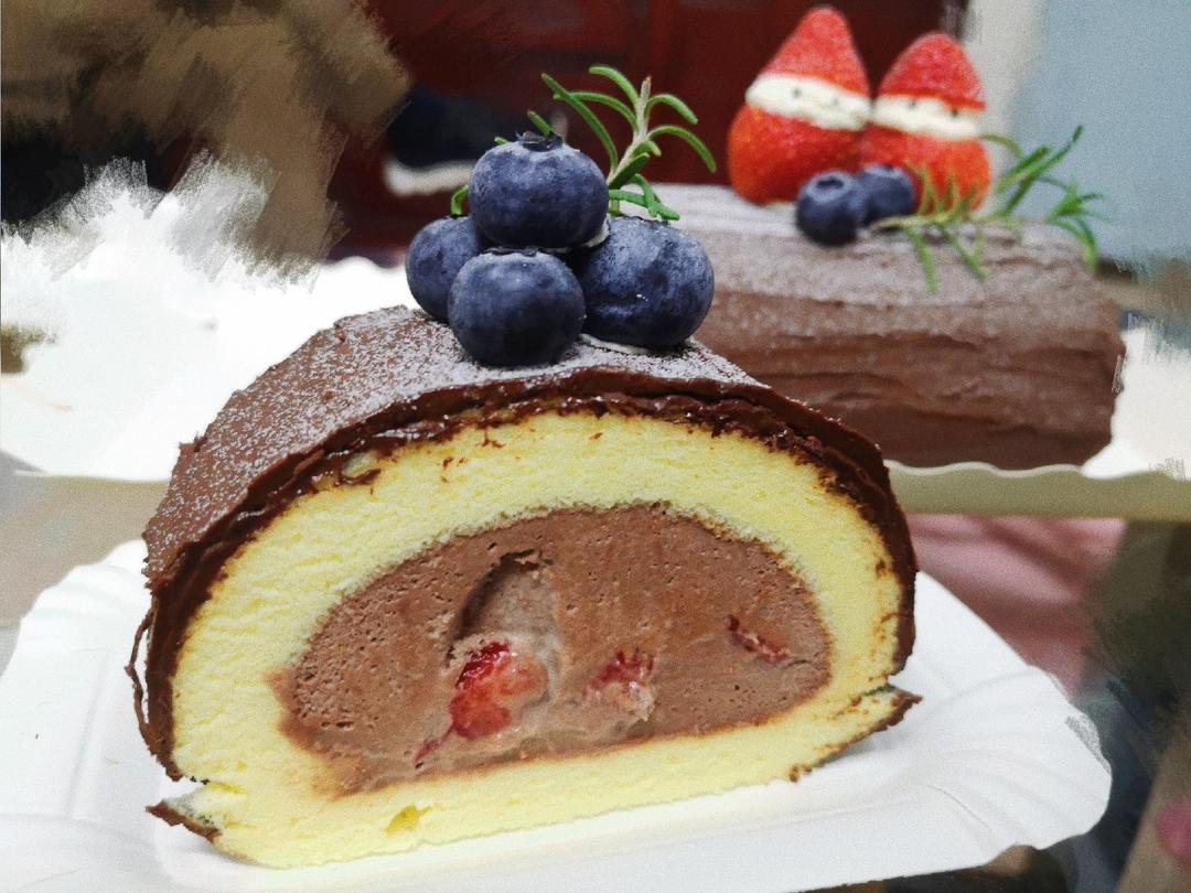 超简单圣诞树根蛋糕卷-超人气菜谱