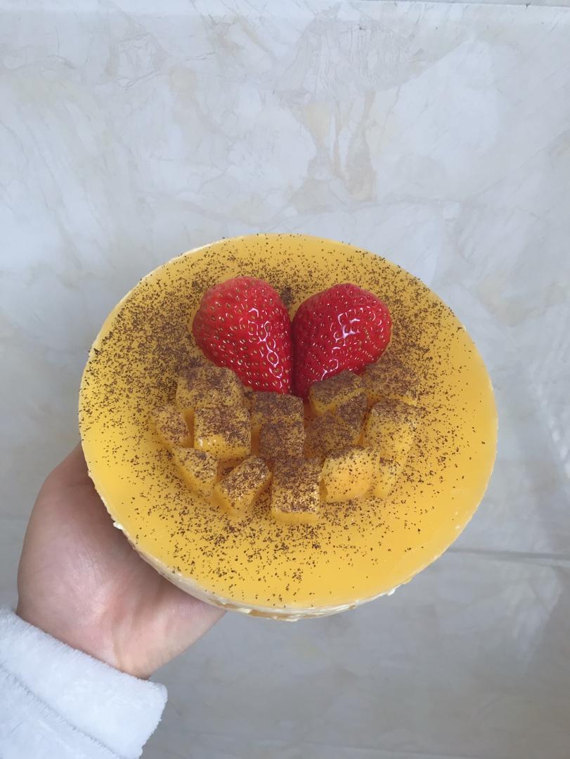 免烤箱6寸芒果慕斯蛋糕（有镜面）