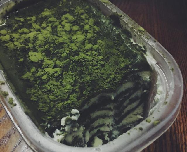 绿翡翠💖抹茶千层盒子；千层雪的做法