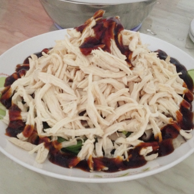 鸡丝菠菜杂拌