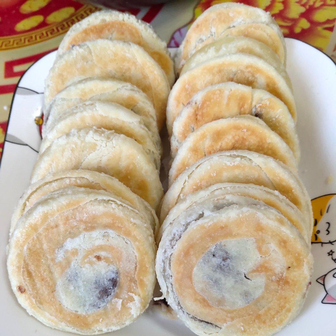 平底锅版酥掉渣豆沙小酥饼