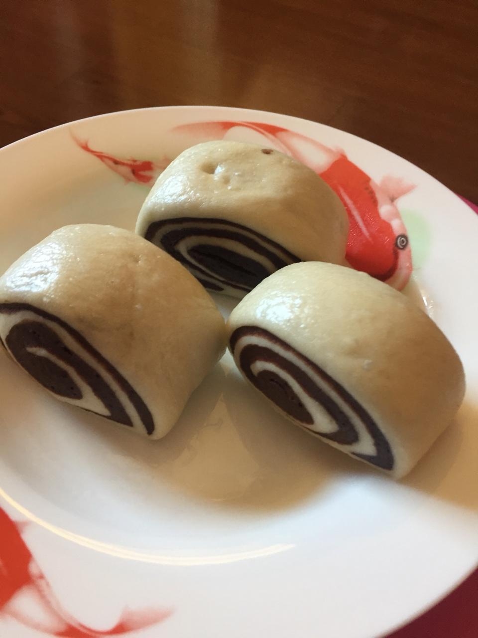 可可双色馒头
