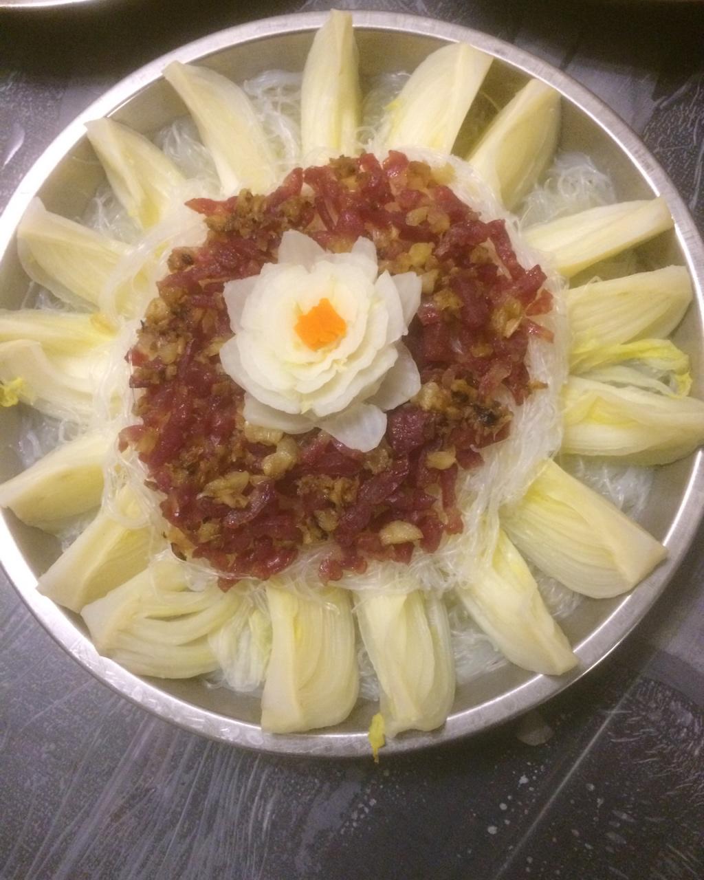 手机用户1309_yjgp做的腊肠粉丝蒸娃娃菜(花开富贵)