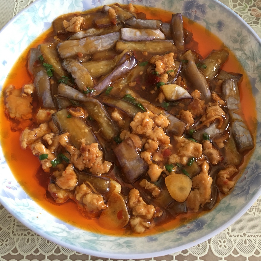 红烧肉沫茄子