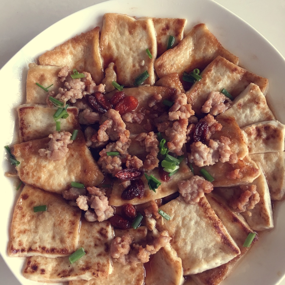 香辣肉末蒸豆腐