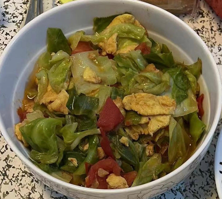 西红柿鸡蛋圆白菜