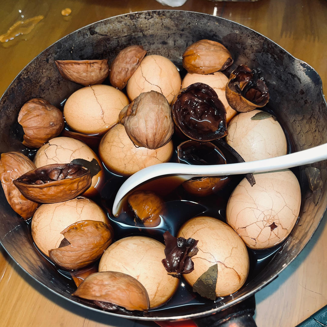 核桃壳煮鸡蛋