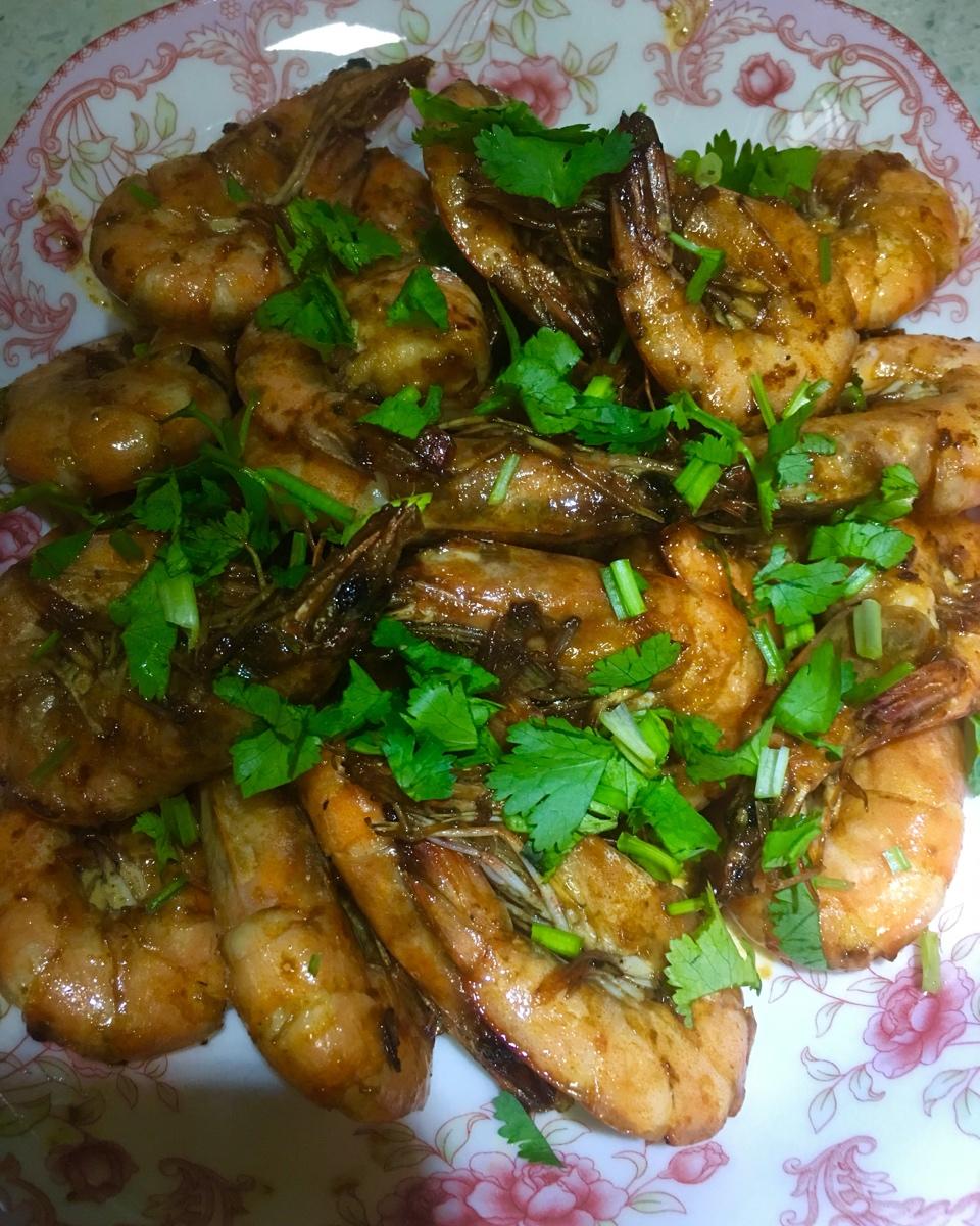 叶子8229做的油靠大虾