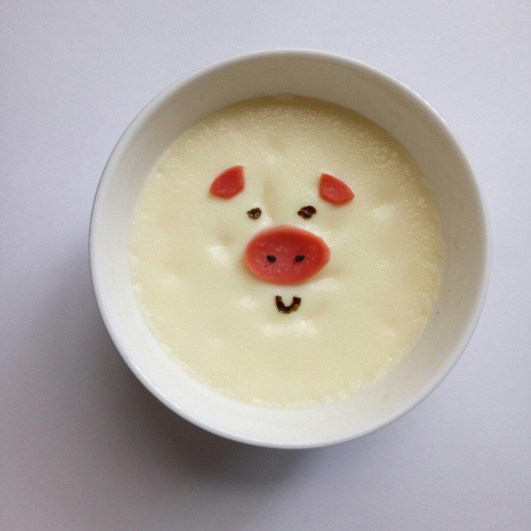 永和小厨娘做的创意蒸蛋 小猪蛋羹