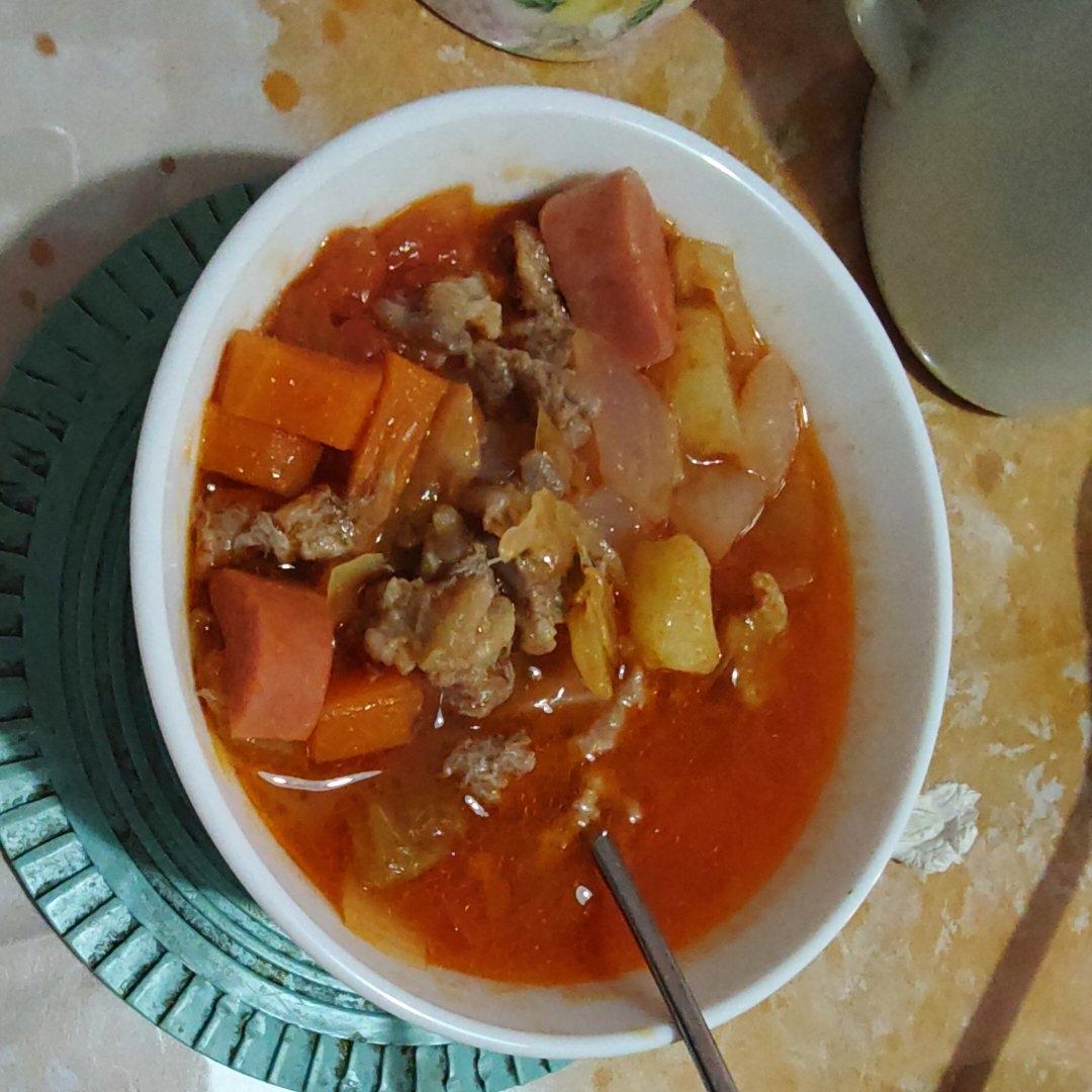 一份适合夏天喝的酸酸的罗宋汤，超级正宗的做法
