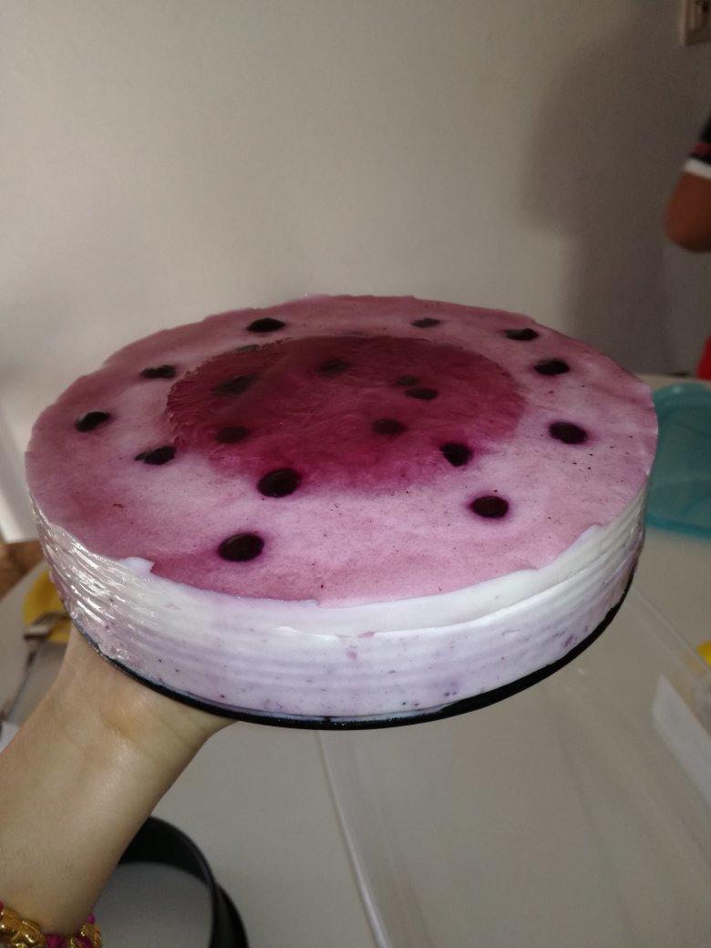 渐变蓝莓冻芝士蛋糕（免烤）