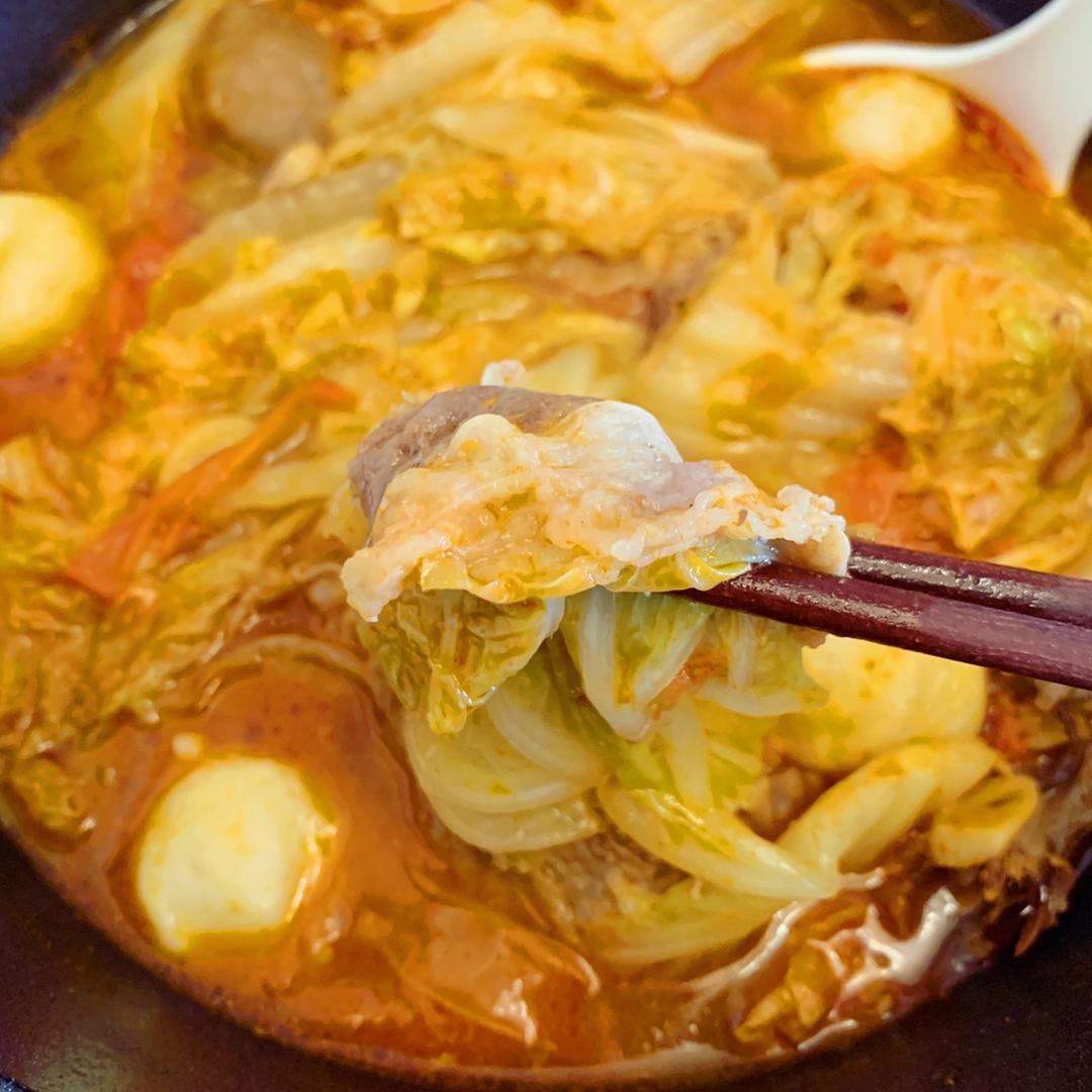 韩式白菜肥牛锅的做法