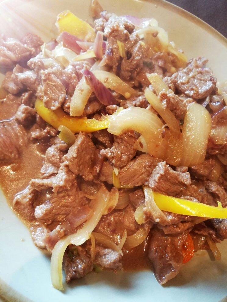 孜然大葱炒牛肉