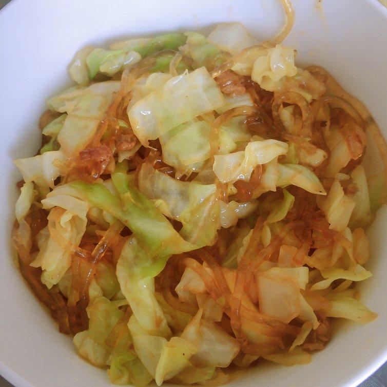 肉末圆白菜（甘蓝菜）炒粉丝【妞的食记】