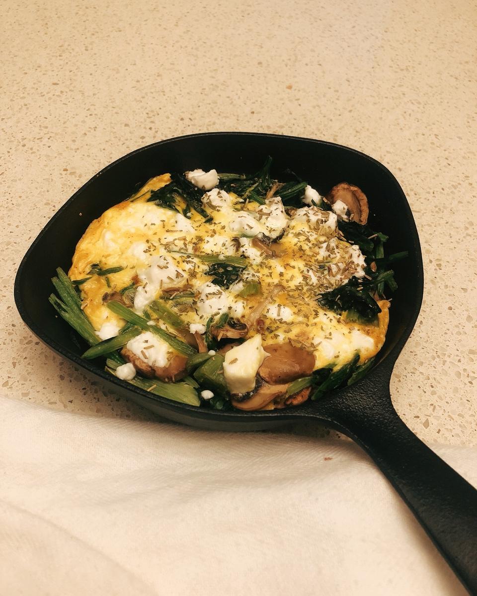 蘑菇菠菜奶酪早餐蛋饼丨健康·烘焙