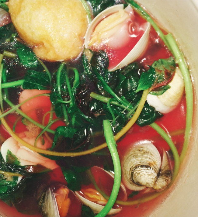 青蛤紅莧菜湯的做法 步骤3