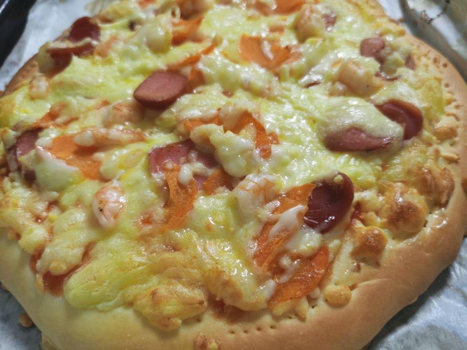 鲜虾🍤培根披萨🍕“内附敲好吃的饼皮做法”