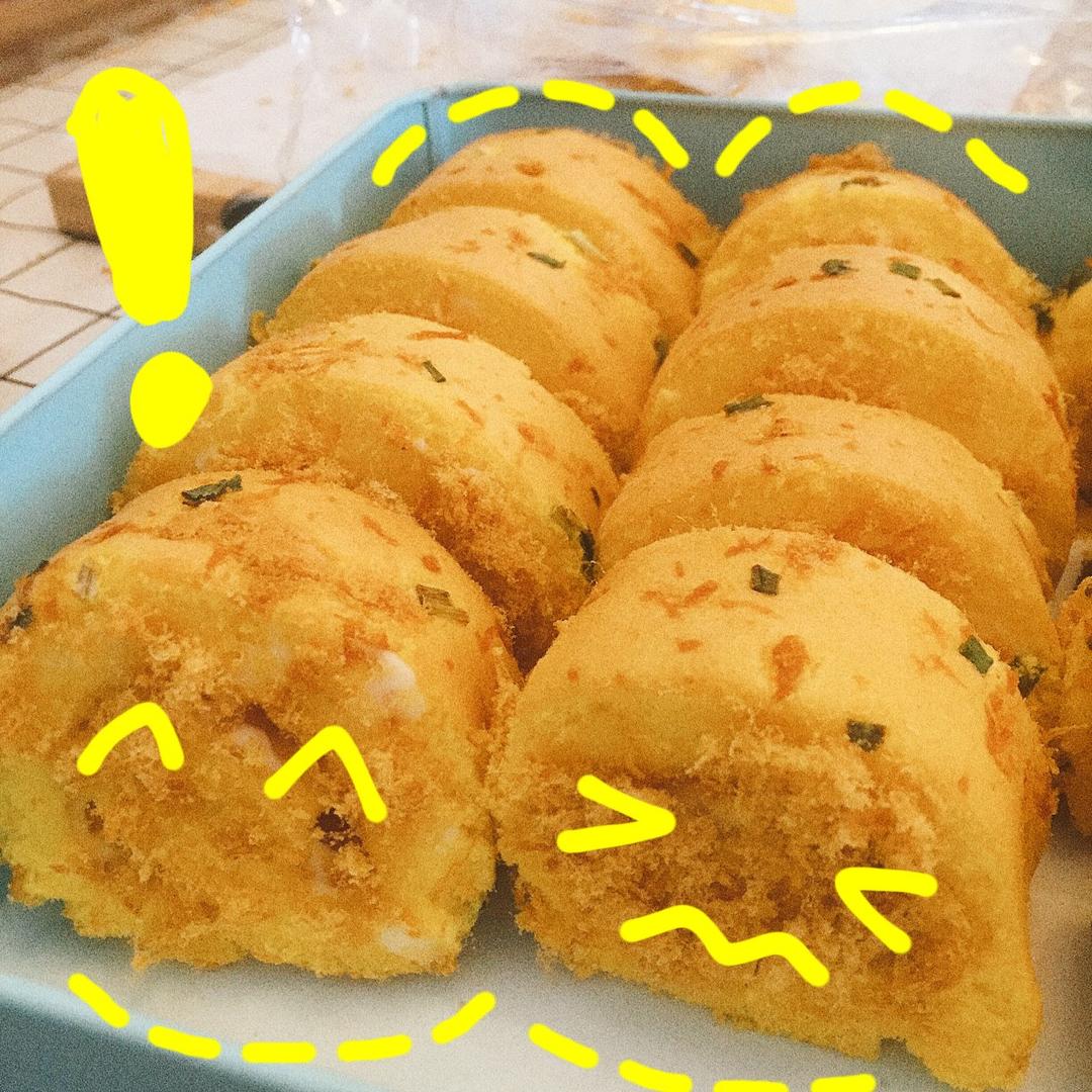香葱肉松蛋糕卷（这是一个步骤超级详细的视频菜谱）