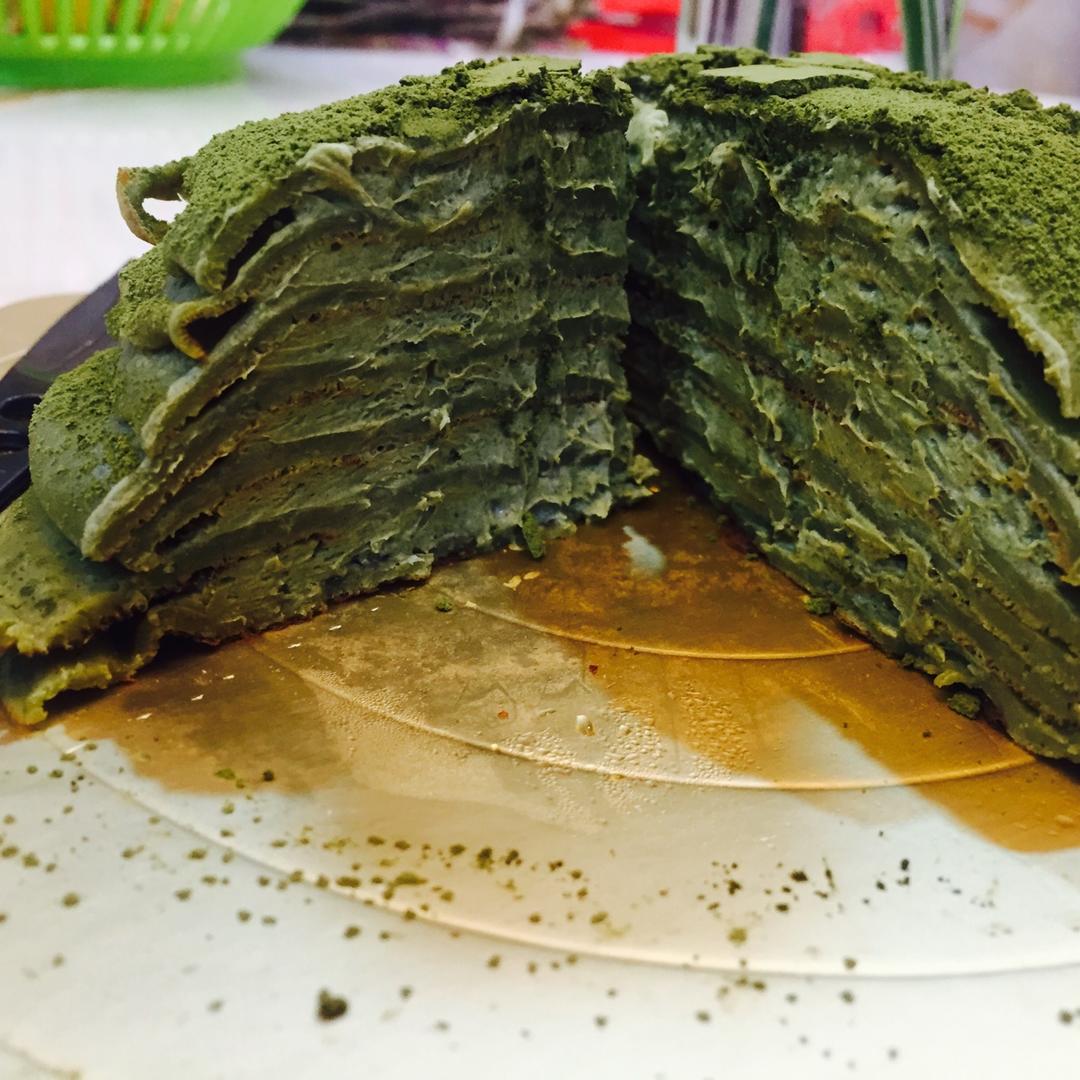美味的煎蛋糕—抹茶千层蛋糕