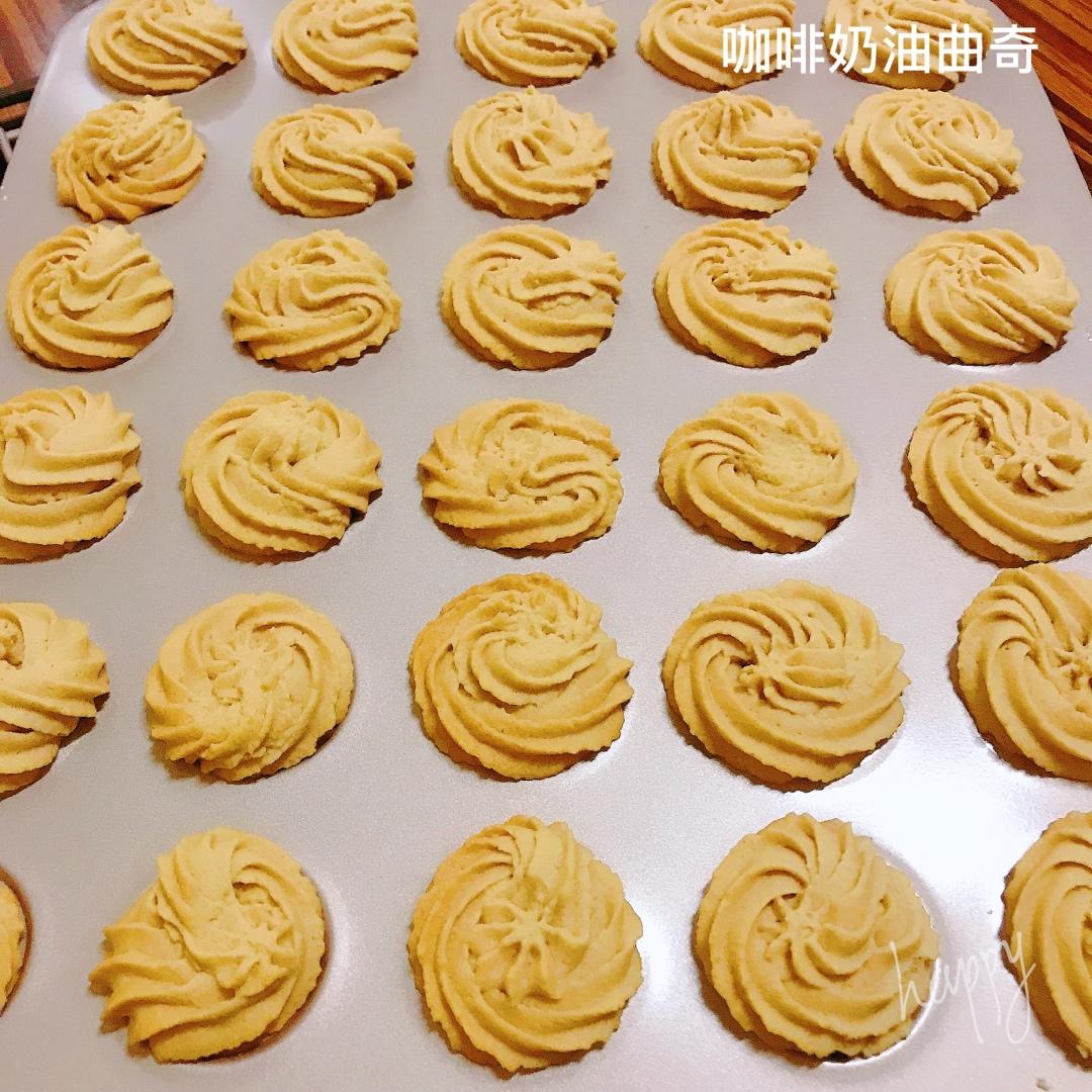 咖啡奶油曲奇-不甜腻，还能消耗淡奶油