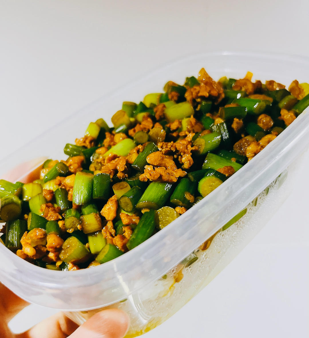 蒜苔炒肉末，三碗米饭都不够吃
