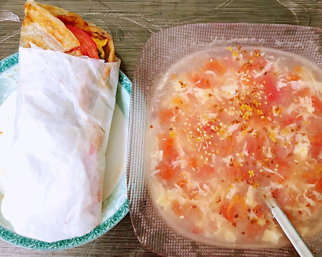 一个人的午餐-任性版手抓饼及芙蓉甜汤