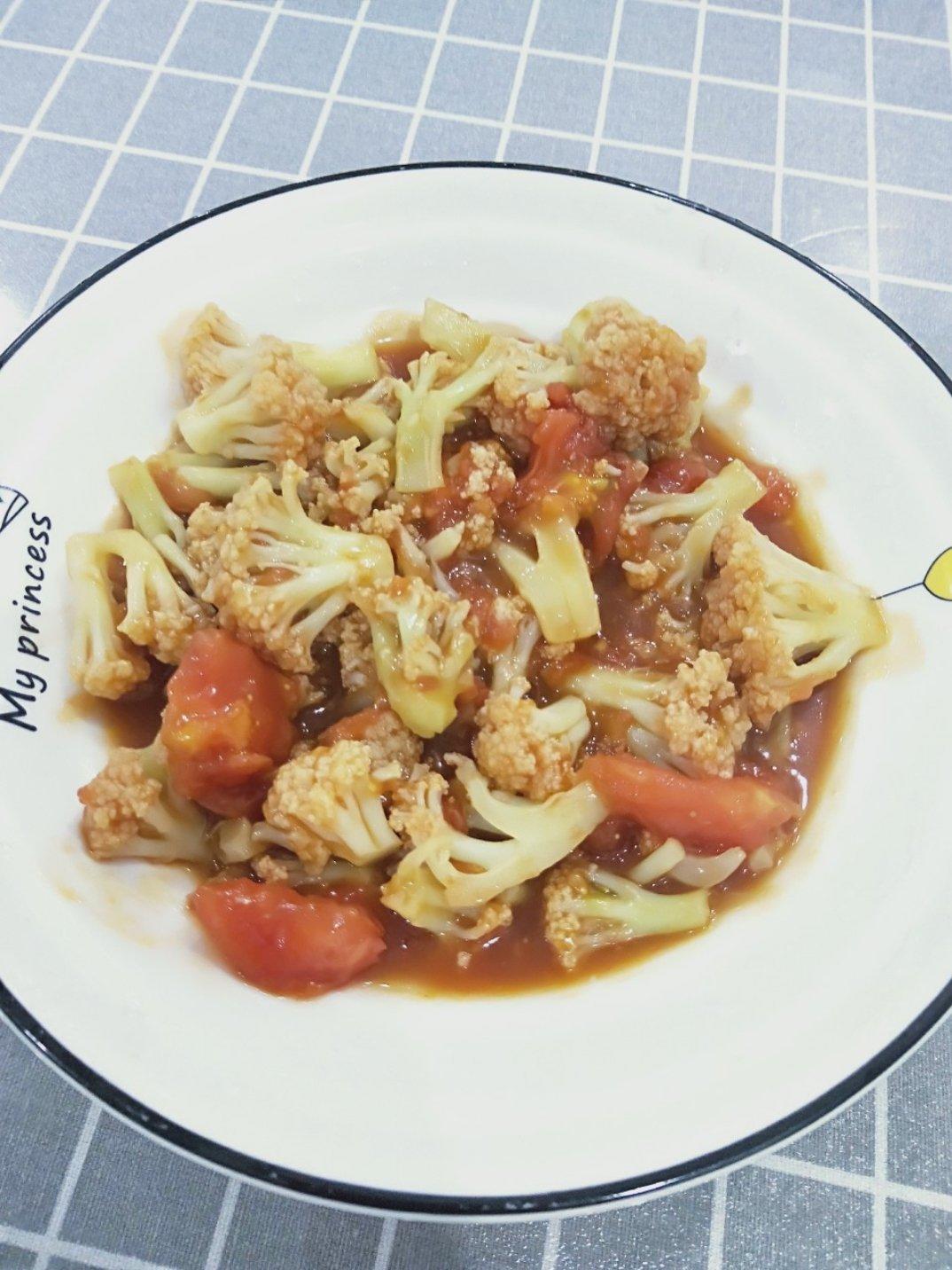 有机花菜炒西红柿