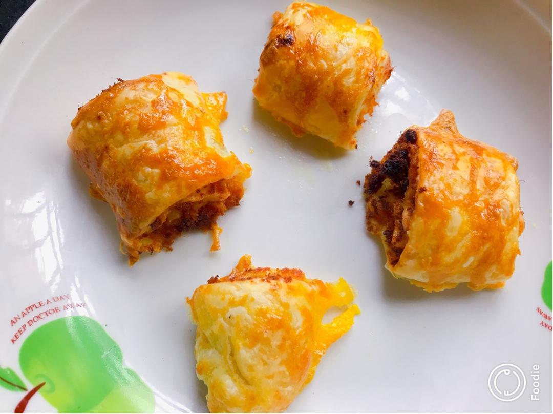 💡手抓饼新吃法｜零失败～🌟酥皮火腿肉松卷🌟