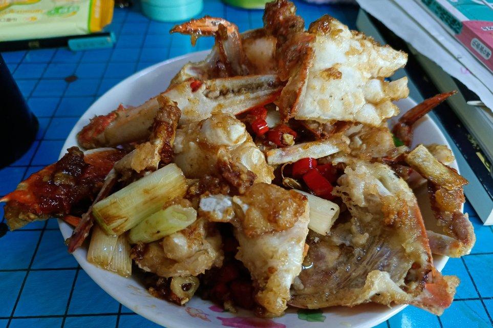 吮指辣炒花蟹