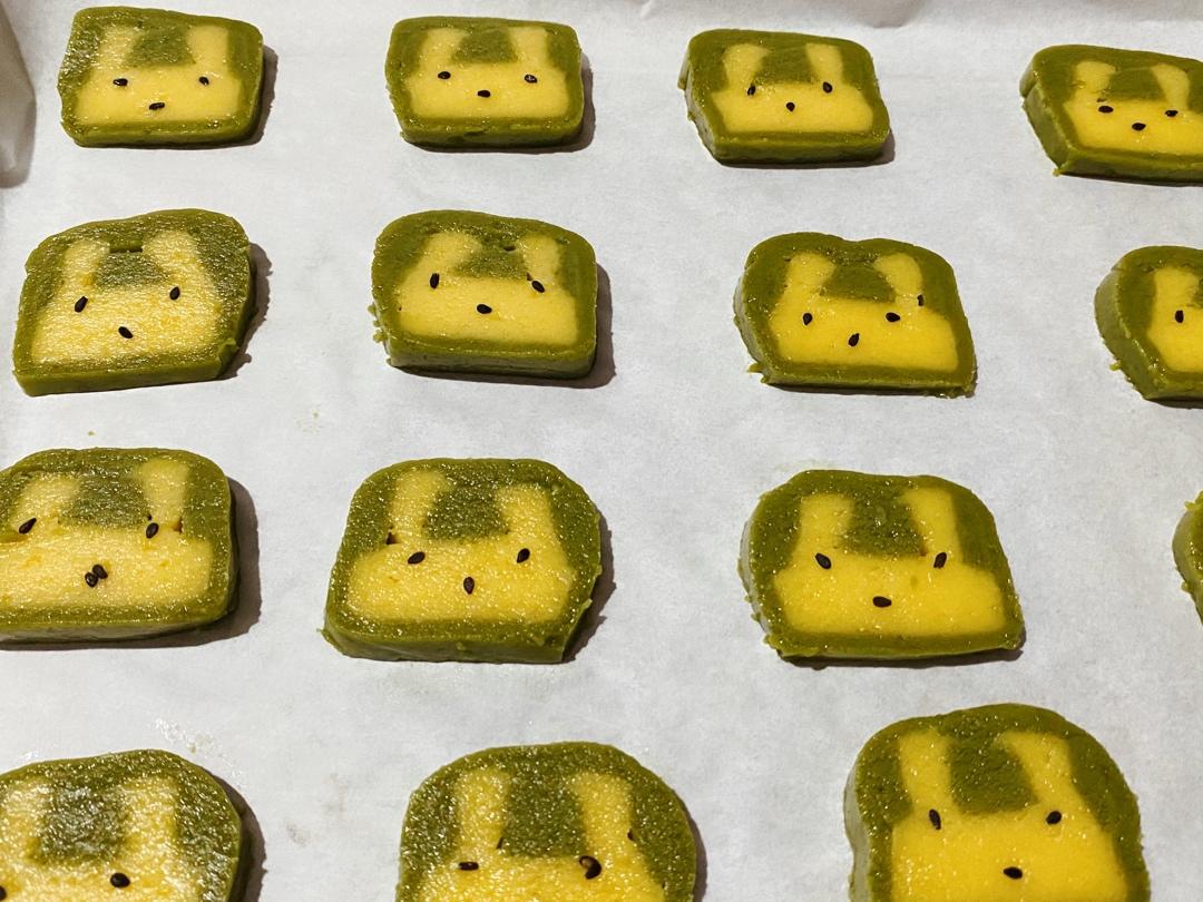 抹茶兔兔曲奇（比熊猫简单！超详细实物图+超良心手绘图）