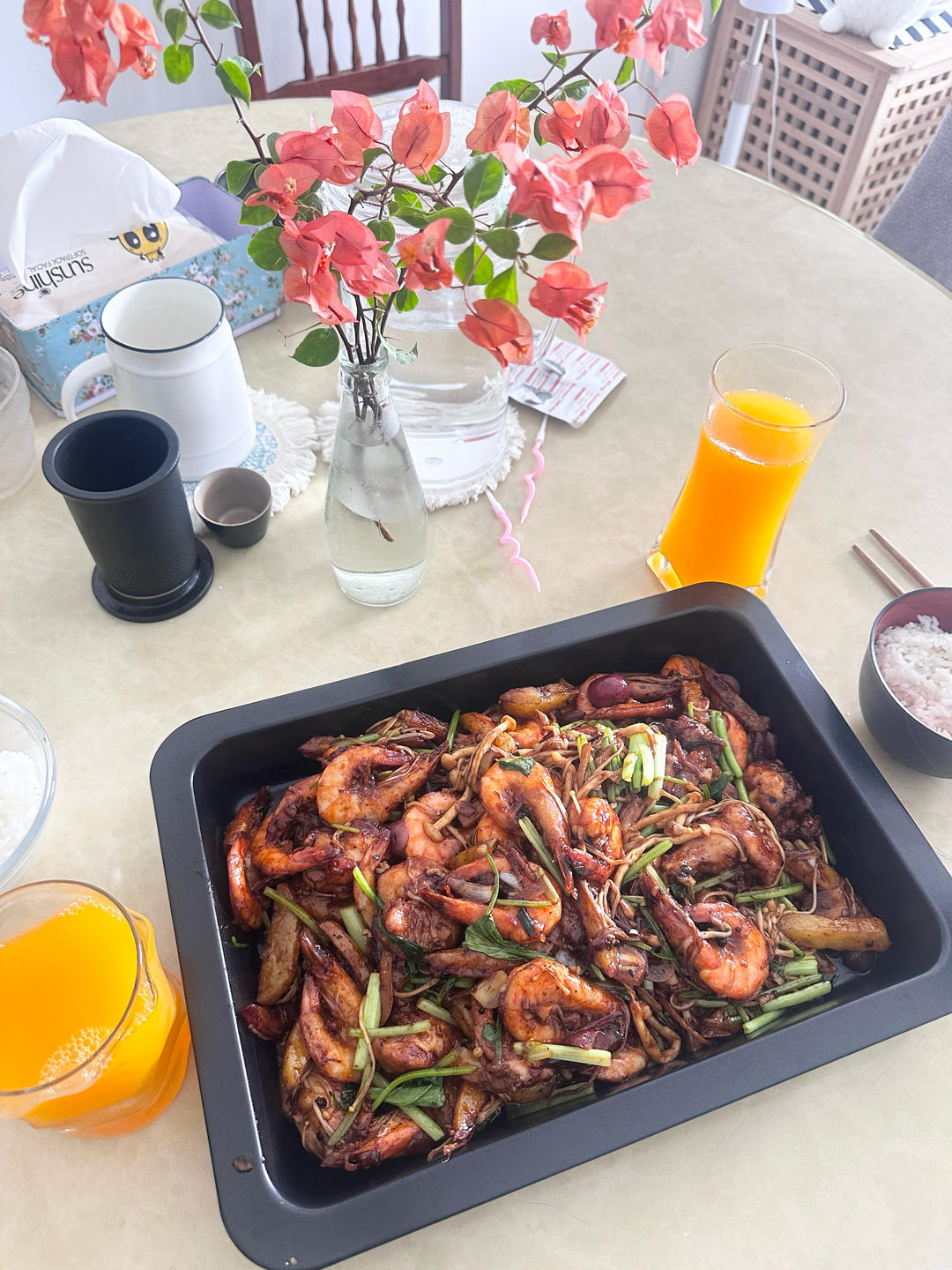 干锅鸡翅香辣虾🍤