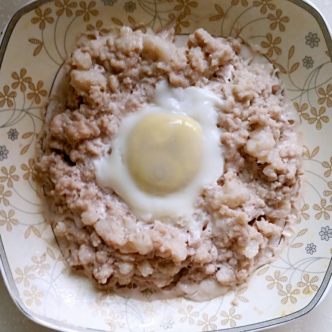 肉饼蒸蛋，懒人菜,简单又美味
