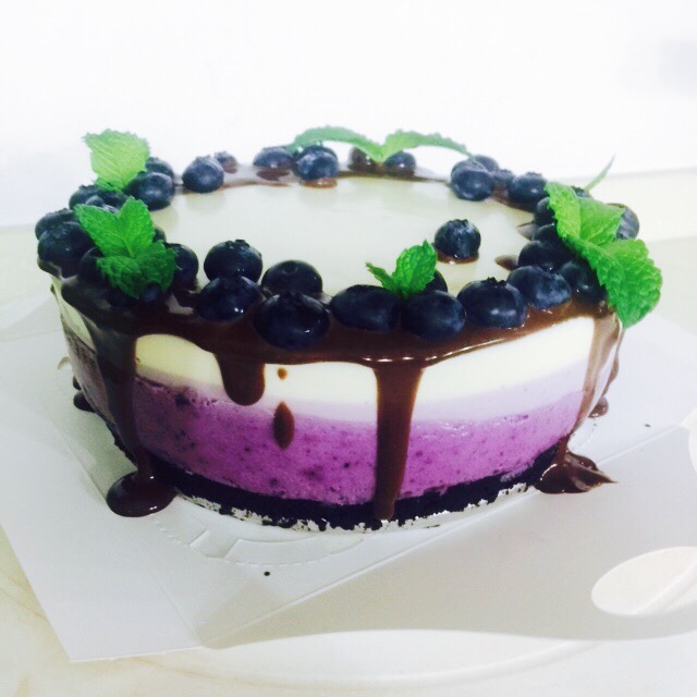 渐变蓝莓冻芝士蛋糕（免烤）