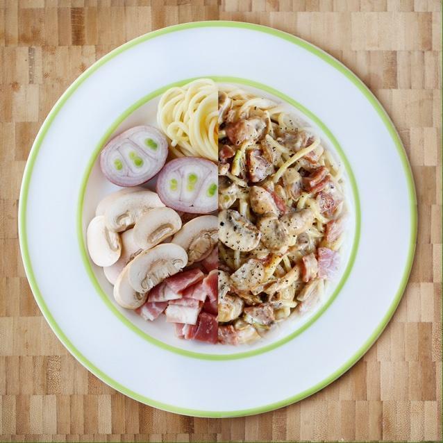 奶油培根意面