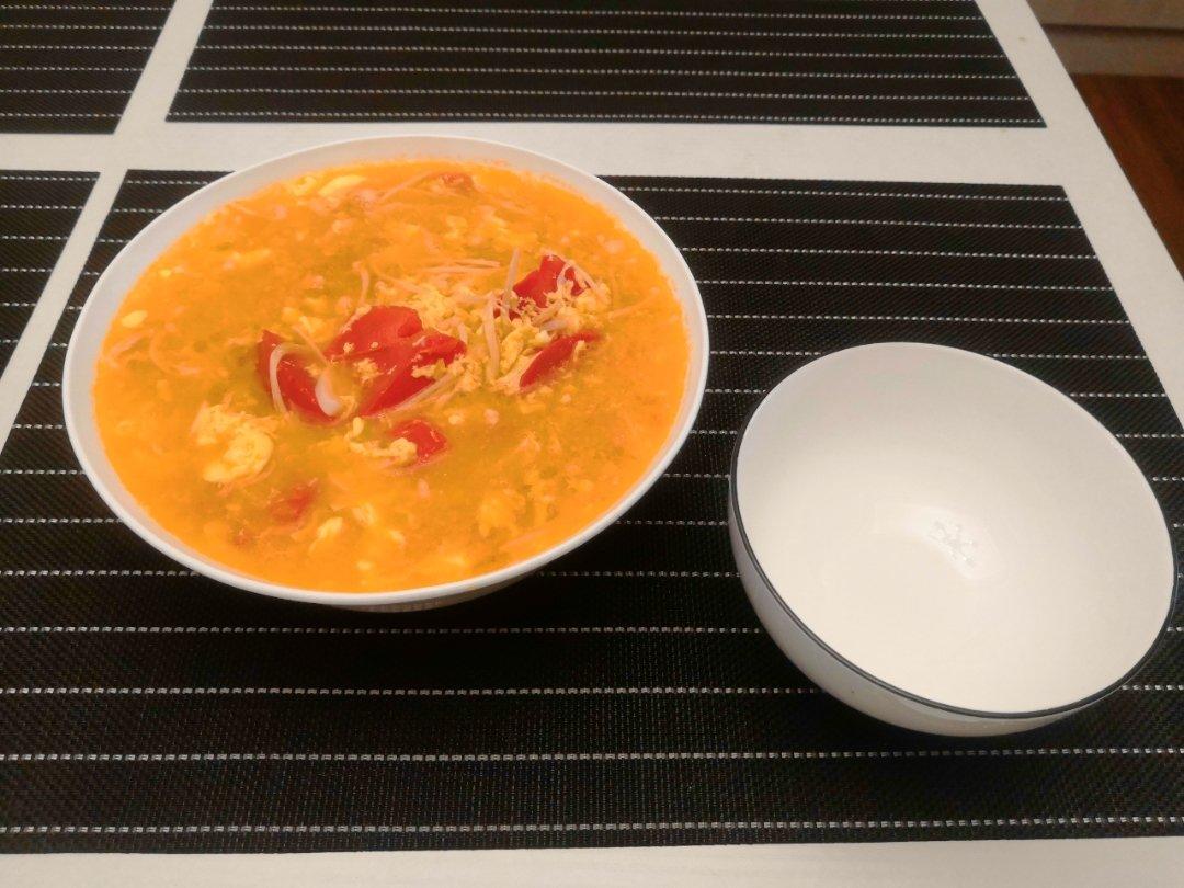 夏日清爽菜——番茄鸡蛋金针菇